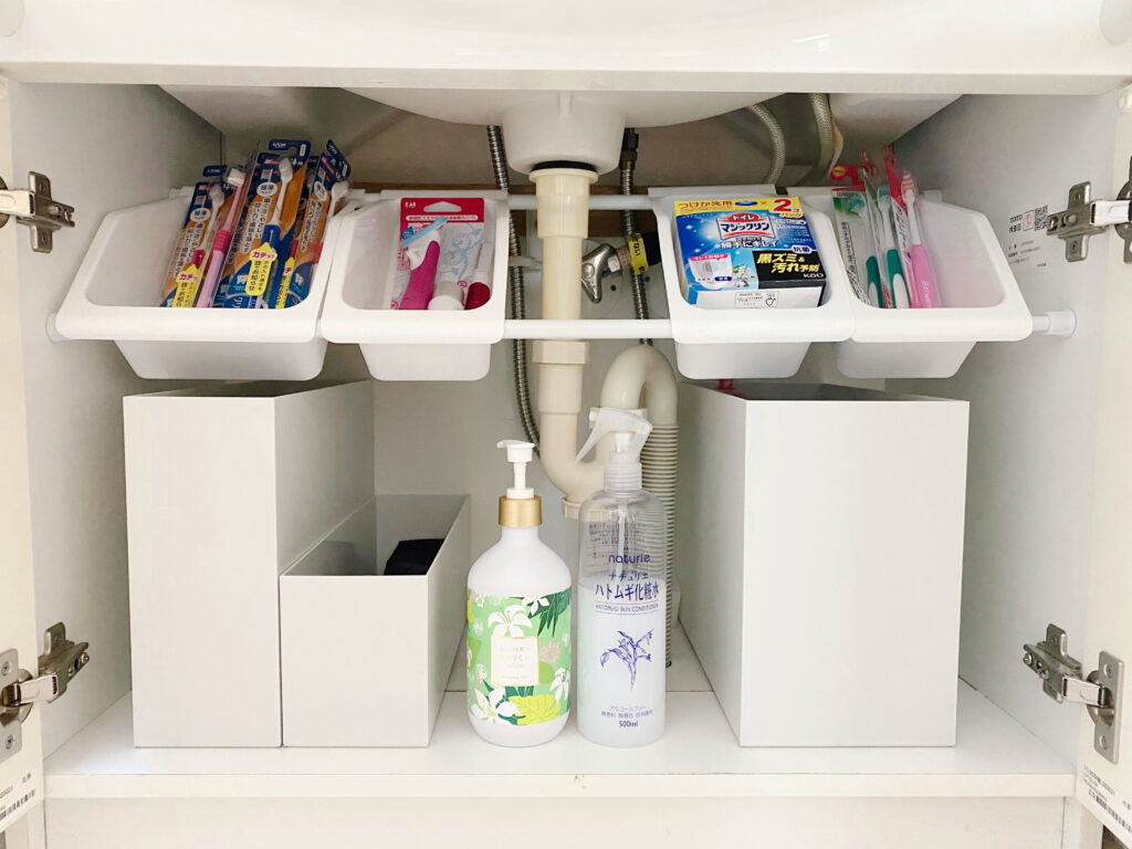 100均の洗面台下収納