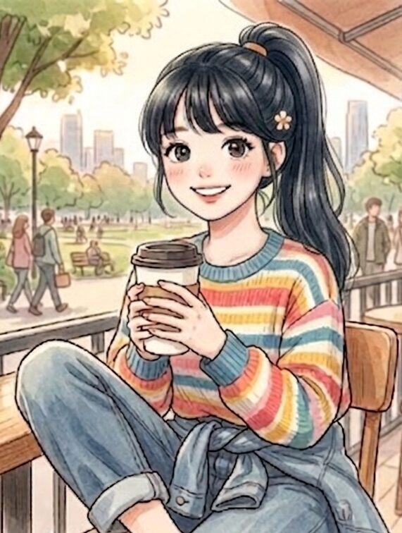 顔タイプアクティブキュートのイラスト