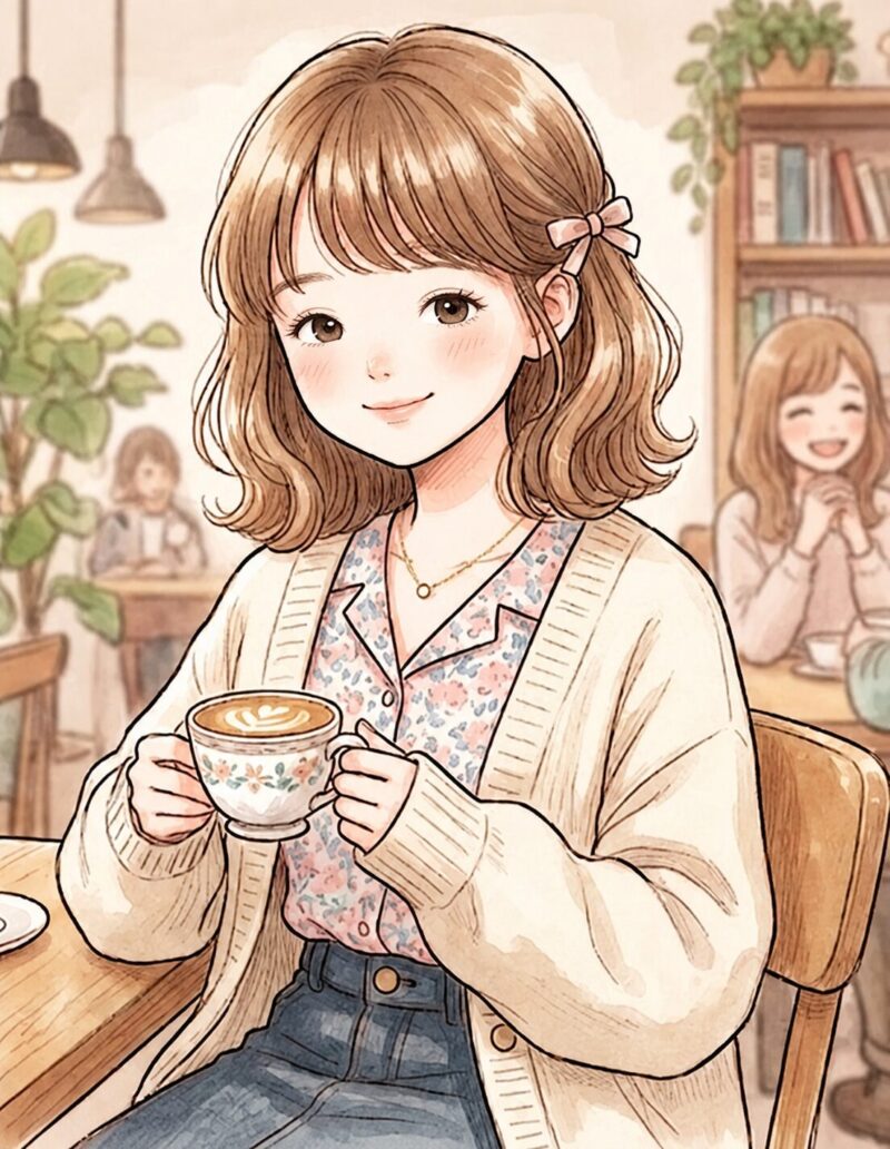 顔タイプキュートのイラスト