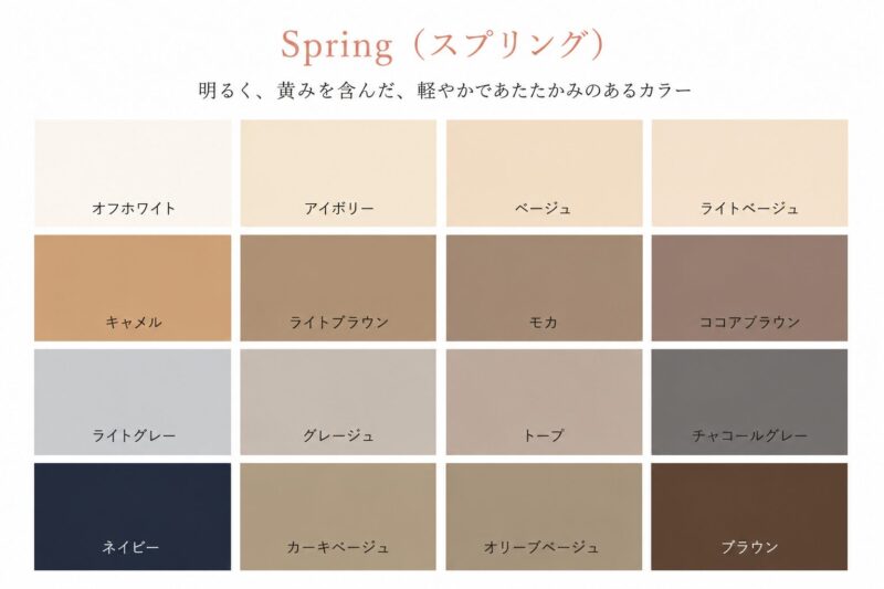パーソナルカラーイエベ春の似合うベーシックカラー